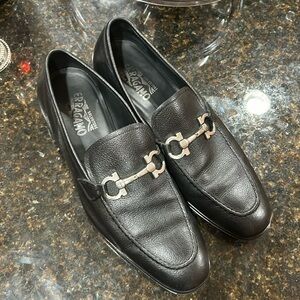 Black ferragamo men’s shoes